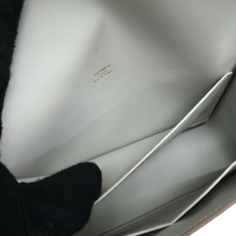 珍珠灰色 chevere羊皮 Geta 肩背包 K刻【HERMES 愛馬仕】-7