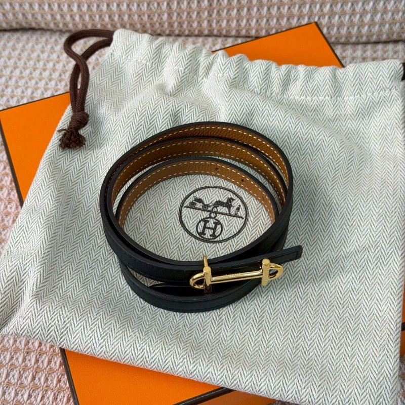 🏷Hermes 愛馬仕.Gamma Epsom 雙面細皮帶 75cm D刻-1