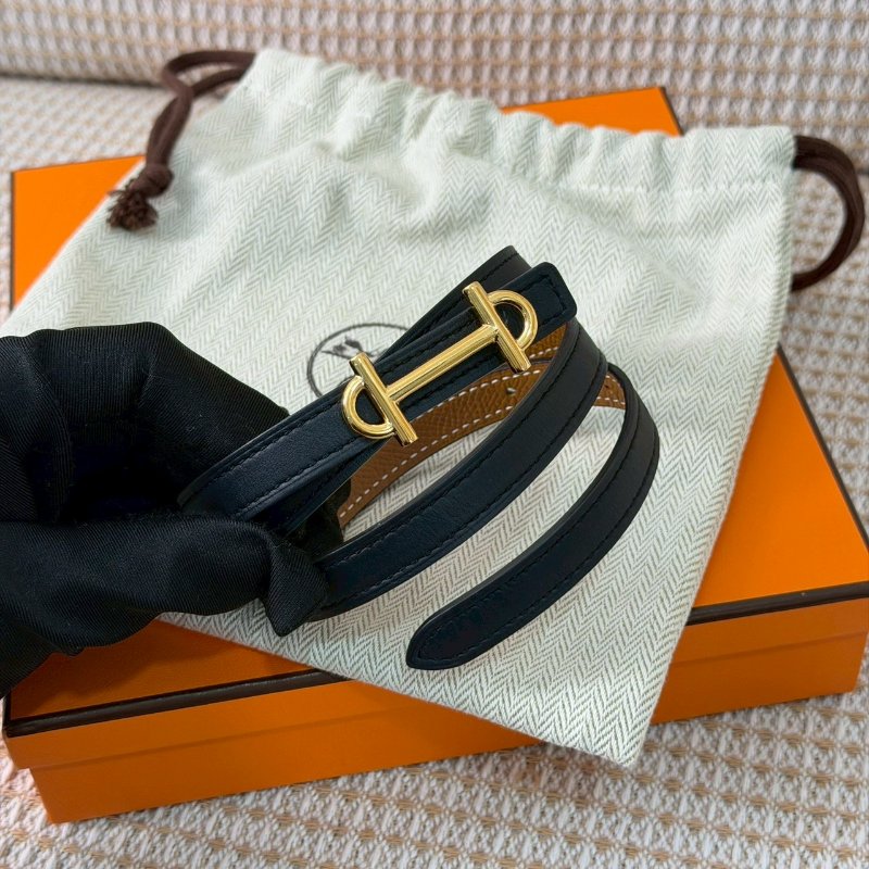 🏷Hermes 愛馬仕.Gamma Epsom 雙面細皮帶 75cm D刻-2