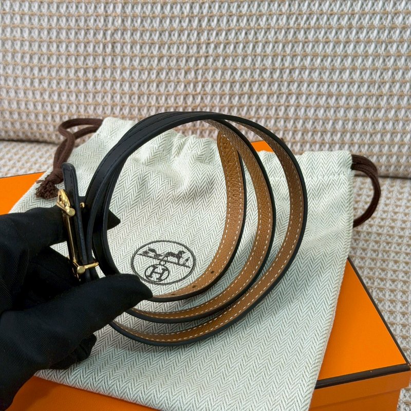 🏷Hermes 愛馬仕.Gamma Epsom 雙面細皮帶 75cm D刻-3