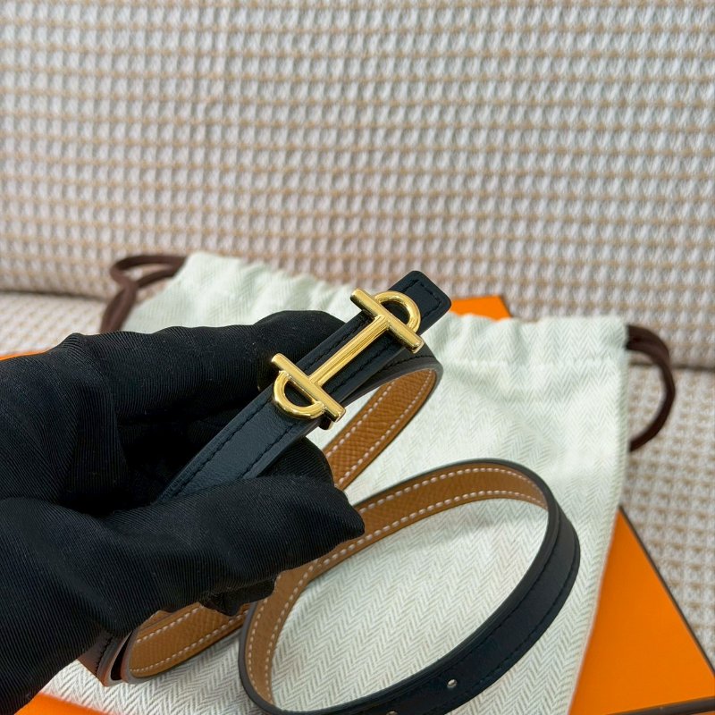🏷Hermes 愛馬仕.Gamma Epsom 雙面細皮帶 75cm D刻-4