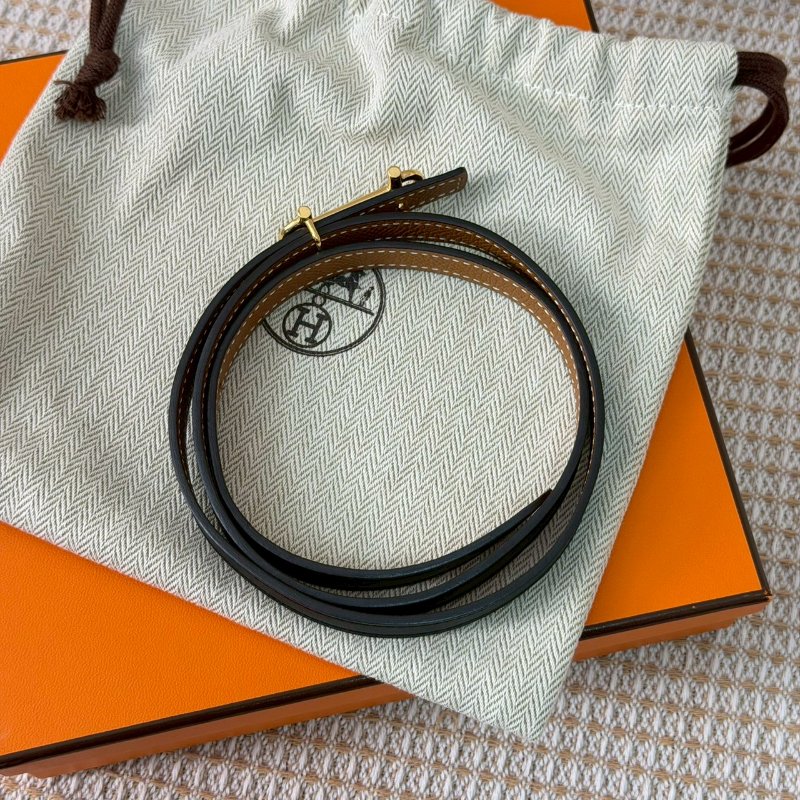 🏷Hermes 愛馬仕.Gamma Epsom 雙面細皮帶 75cm D刻-5
