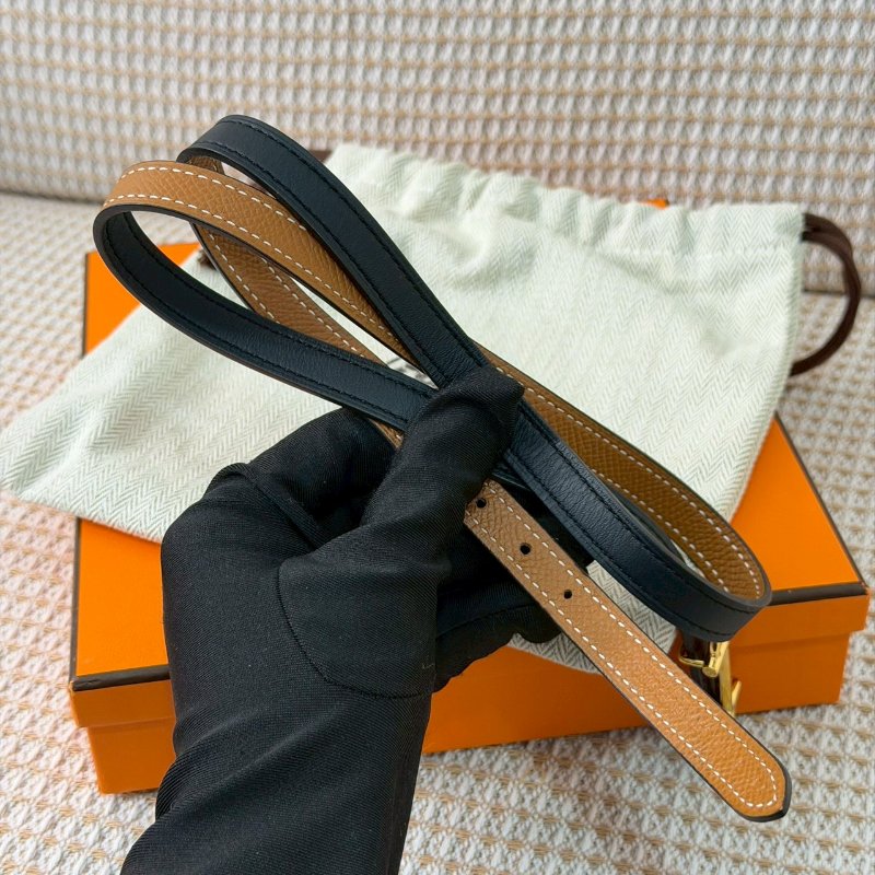 🏷Hermes 愛馬仕.Gamma Epsom 雙面細皮帶 75cm D刻-11
