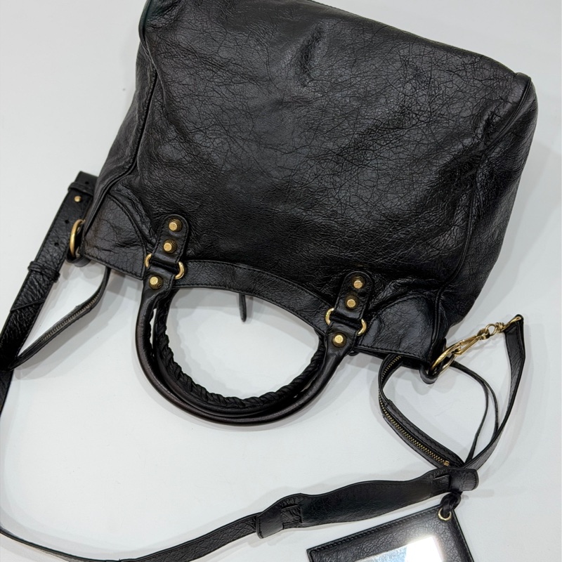 BALENCIAGA巴黎世家 giant Velo 黑金 機車包 手提包 肩背包 側背包 斜背包-8