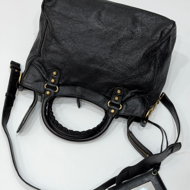 BALENCIAGA巴黎世家 giant Velo 黑金 機車包 手提包 肩背包 側背包 斜背包-9