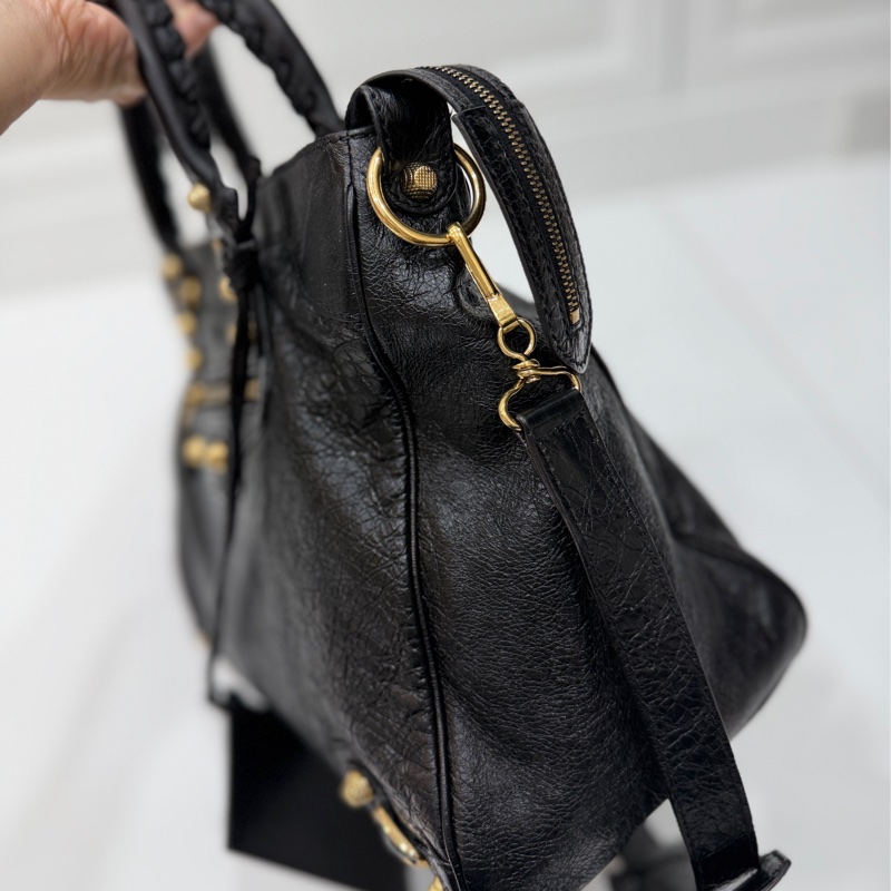 BALENCIAGA巴黎世家 giant Velo 黑金 機車包 手提包 肩背包 側背包 斜背包-10