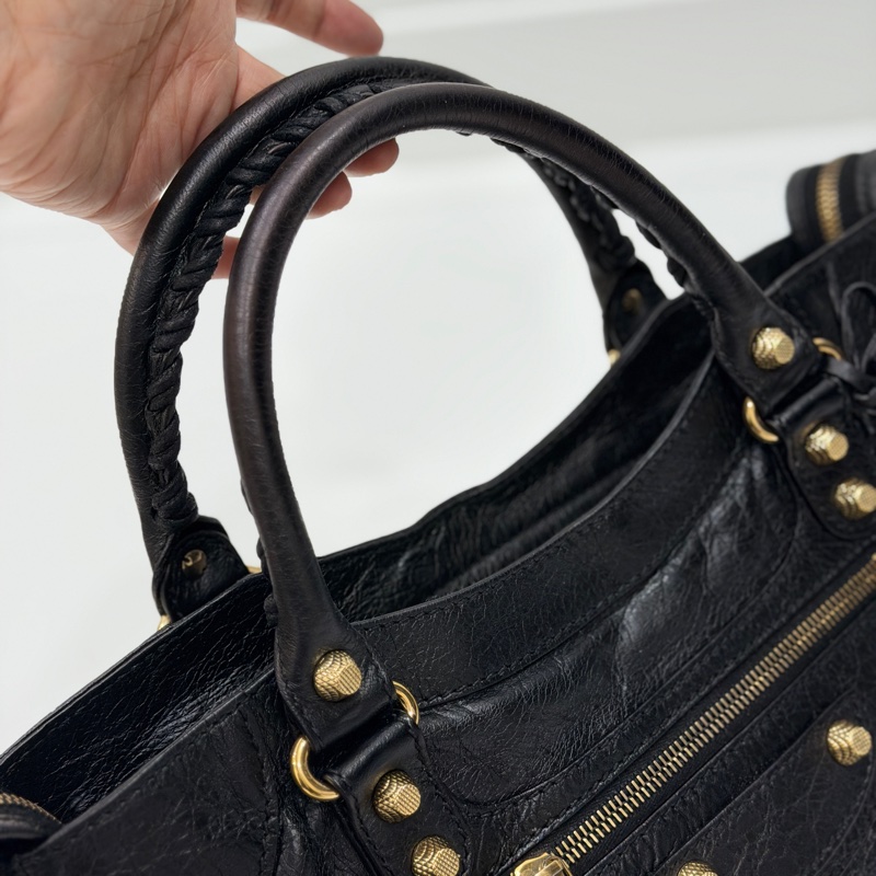 BALENCIAGA巴黎世家 giant Velo 黑金 機車包 手提包 肩背包 側背包 斜背包-12