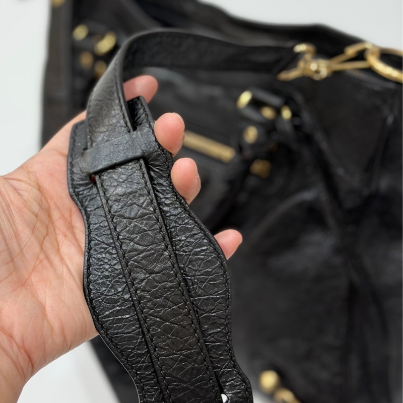 BALENCIAGA巴黎世家 giant Velo 黑金 機車包 手提包 肩背包 側背包 斜背包-25