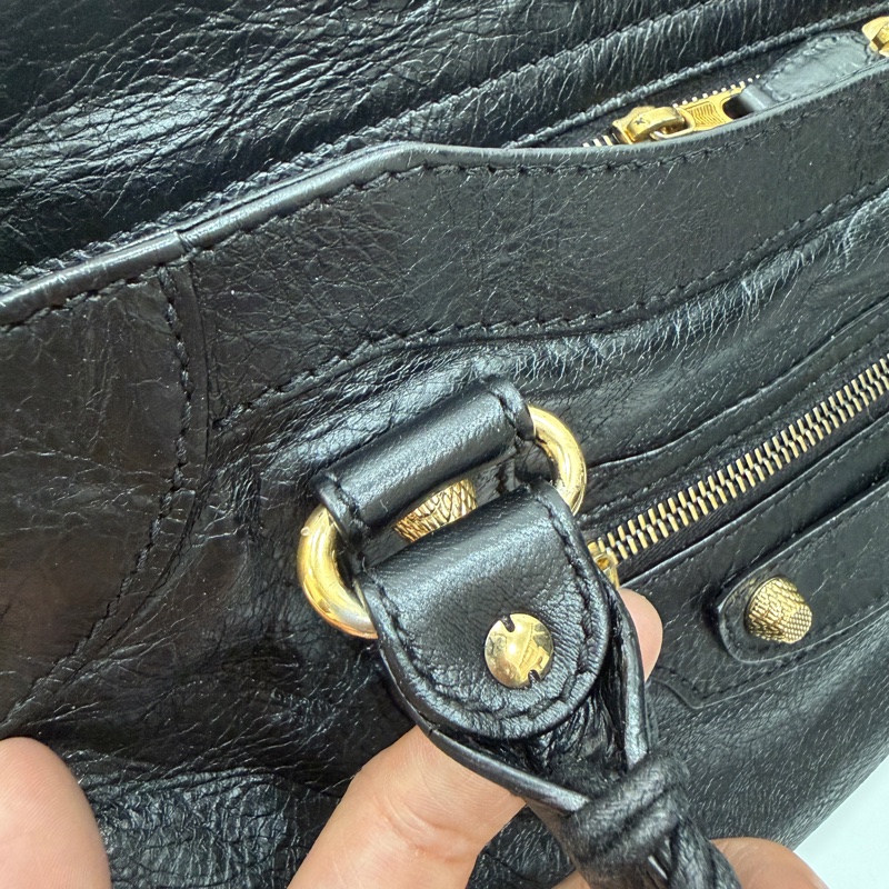 BALENCIAGA巴黎世家 giant Velo 黑金 機車包 手提包 肩背包 側背包 斜背包-29