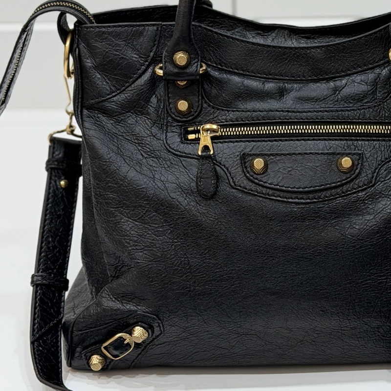 BALENCIAGA巴黎世家 giant Velo 黑金 機車包 手提包 肩背包 側背包 斜背包-39