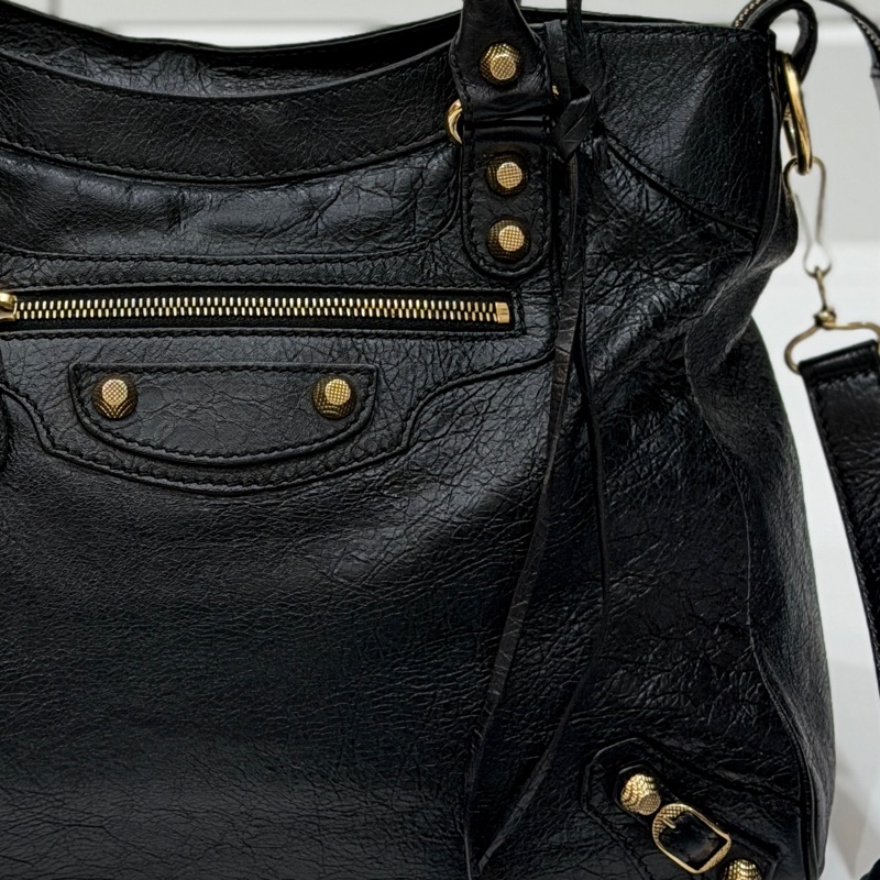 BALENCIAGA巴黎世家 giant Velo 黑金 機車包 手提包 肩背包 側背包 斜背包-40