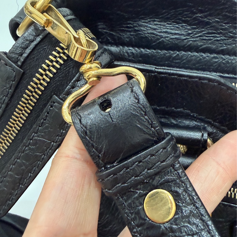 BALENCIAGA巴黎世家 giant Velo 黑金 機車包 手提包 肩背包 側背包 斜背包-47