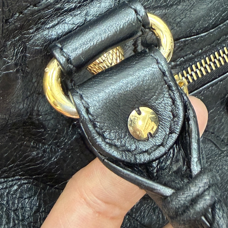 BALENCIAGA巴黎世家 giant Velo 黑金 機車包 手提包 肩背包 側背包 斜背包-48