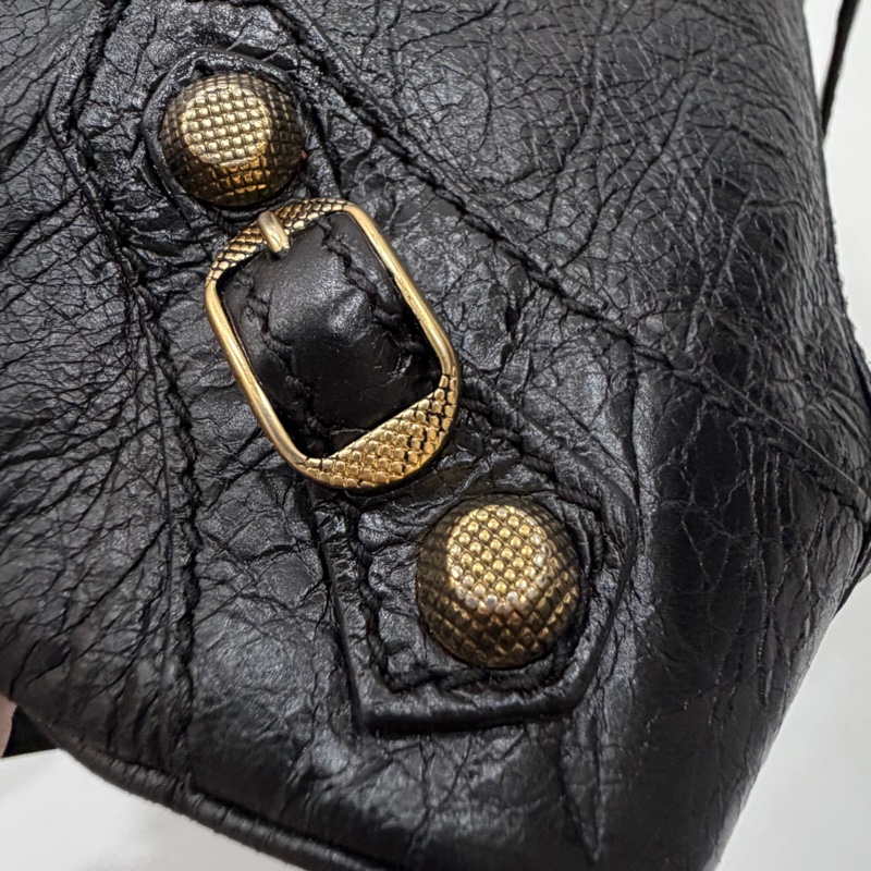 BALENCIAGA巴黎世家 giant Velo 黑金 機車包 手提包 肩背包 側背包 斜背包-49