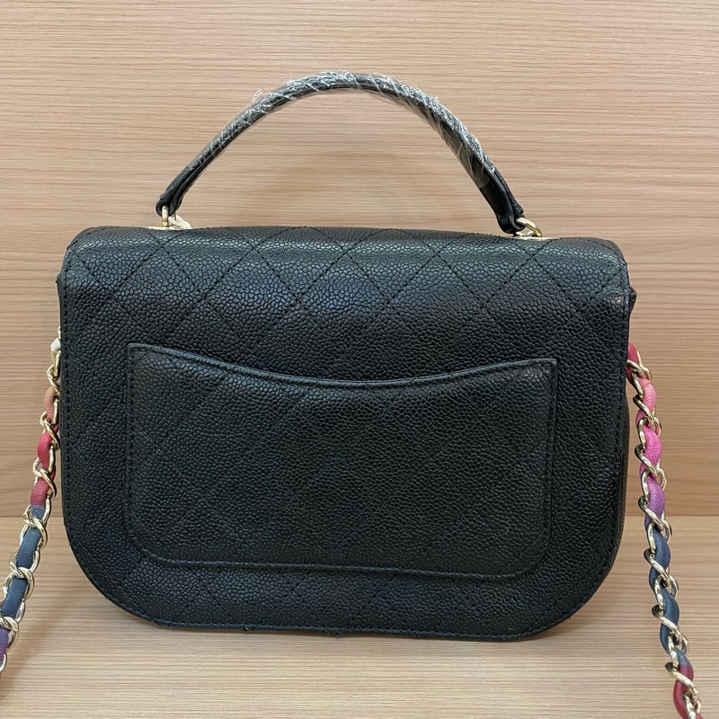 CHANEL 香奈儿邮差包古巴系列黑色菱格纹牛皮-1