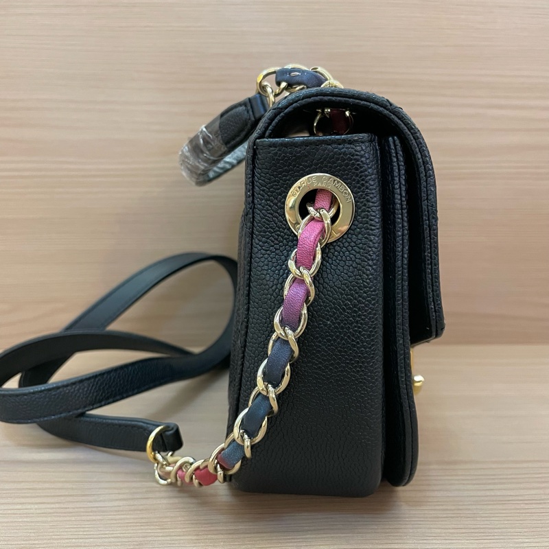 CHANEL 香奈儿邮差包古巴系列黑色菱格纹牛皮-2