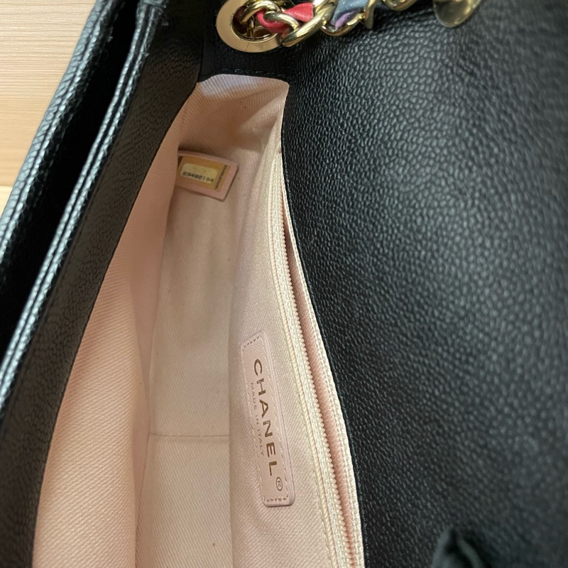 CHANEL 香奈儿邮差包古巴系列黑色菱格纹牛皮-13