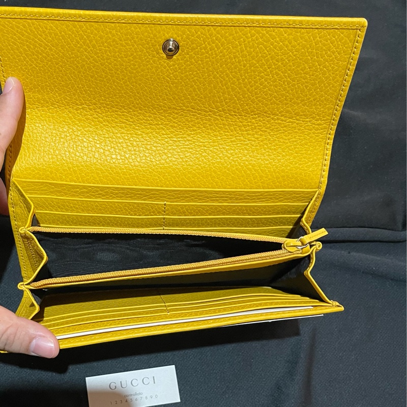 GUCCI黃色長夾-15