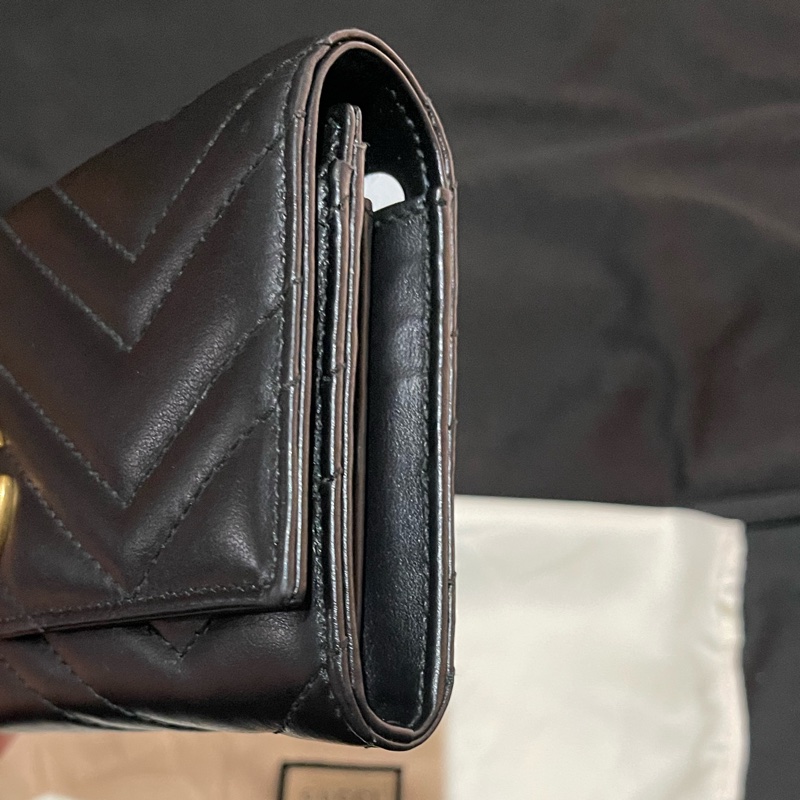 GUCCI MARMONT金釦黑色長夾-3