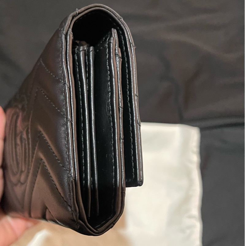 GUCCI MARMONT金釦黑色長夾-8