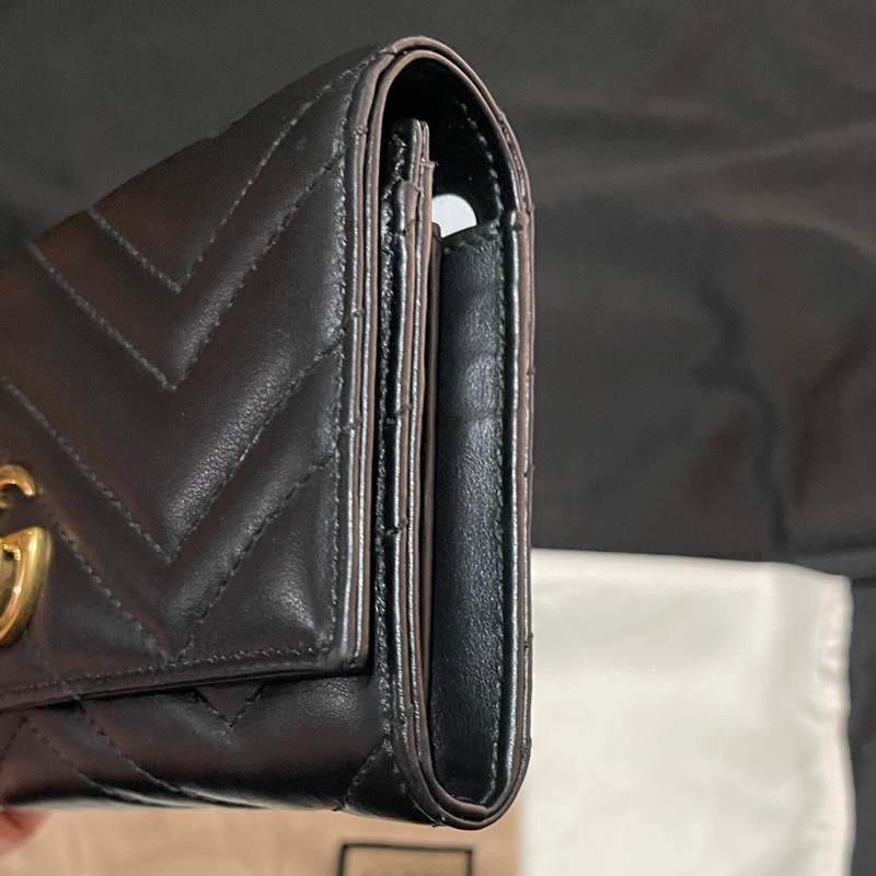 GUCCI MARMONT金釦黑色長夾-9