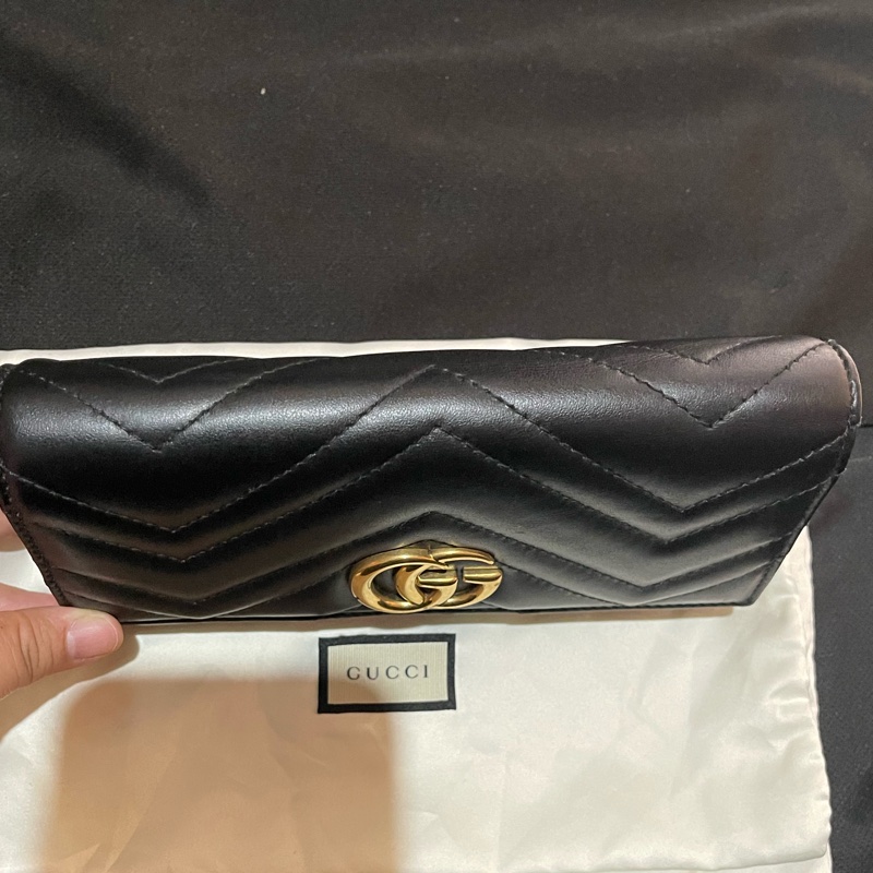 GUCCI MARMONT金釦黑色長夾-10