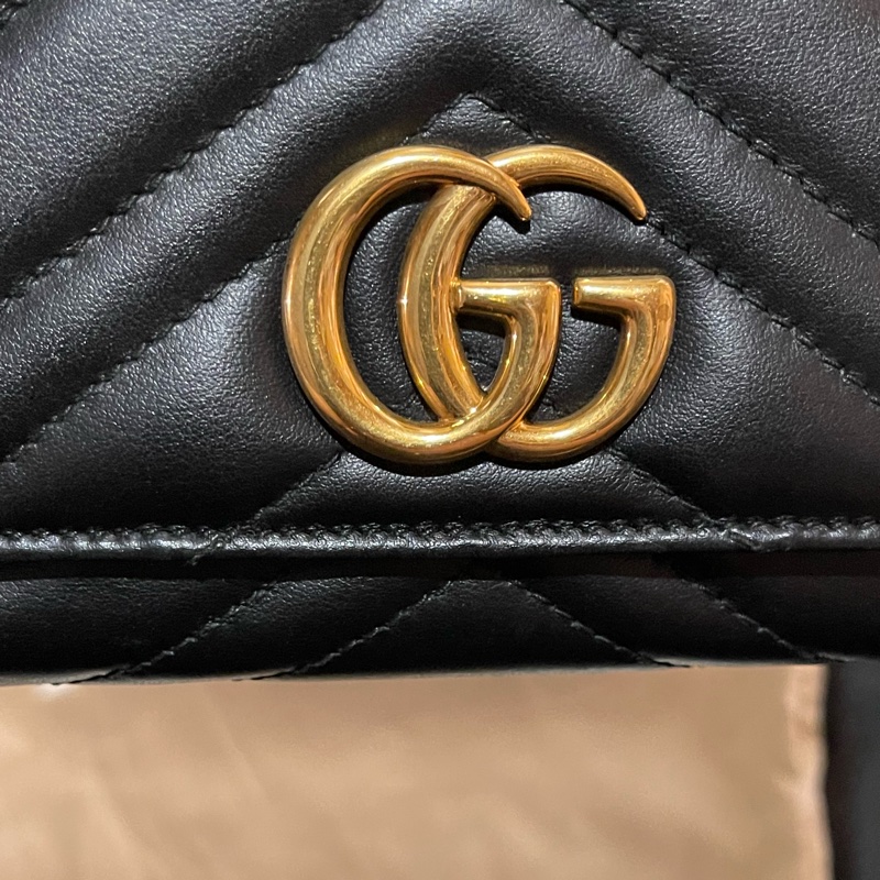 GUCCI MARMONT金釦黑色長夾-16