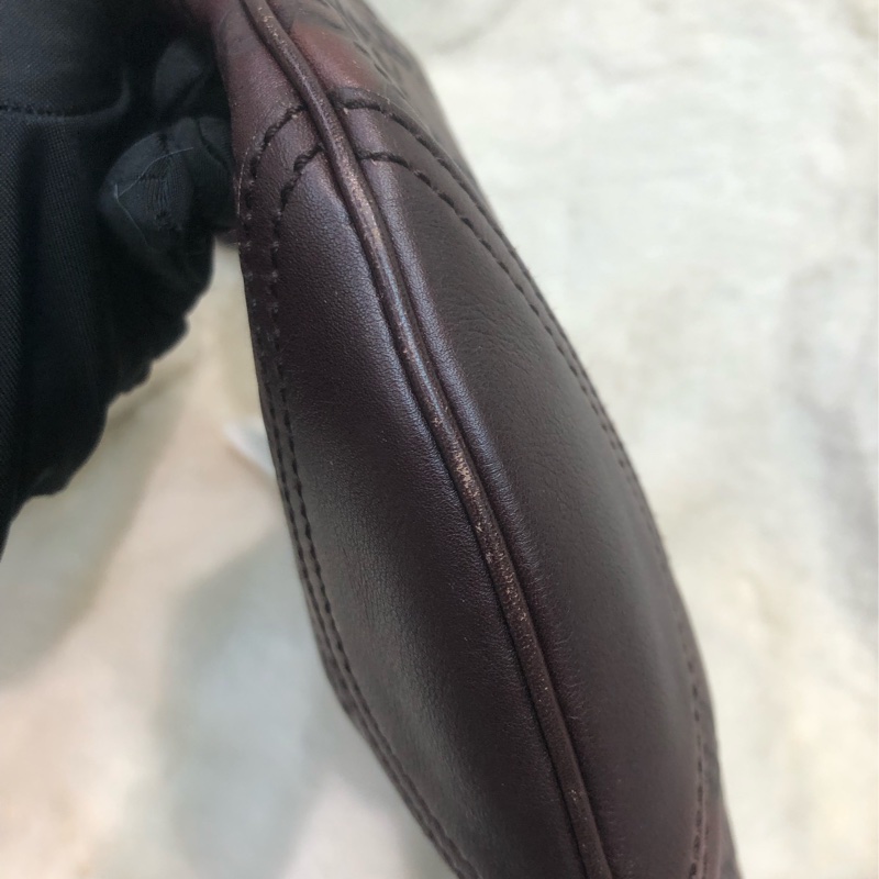 Gucci 啡色全皮小馬鞍 Hobo XC338-10