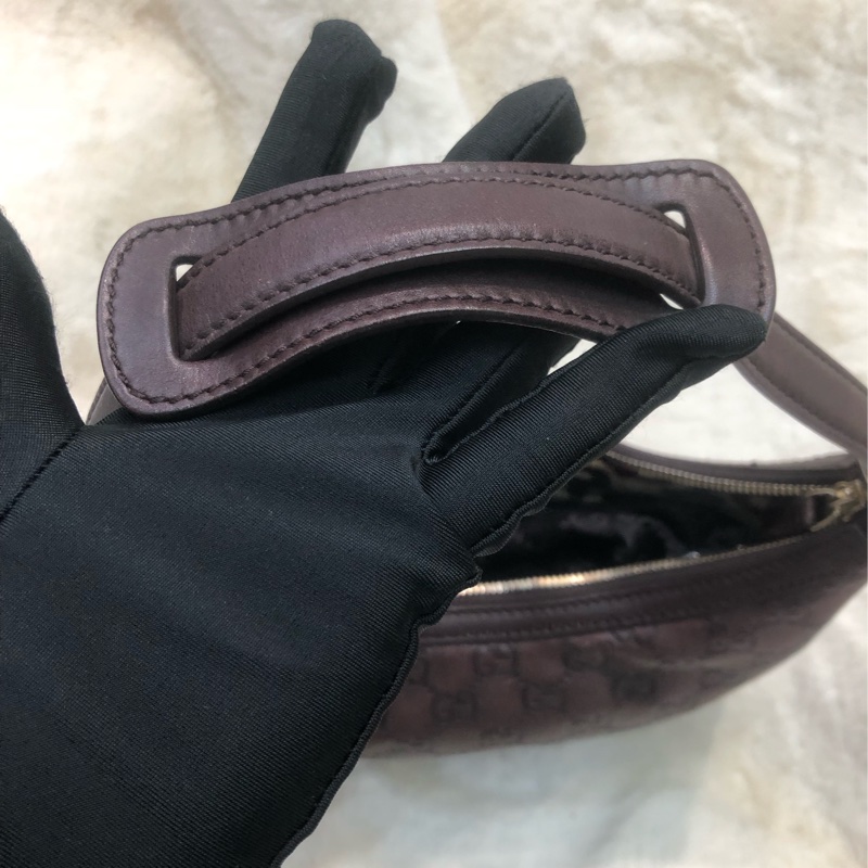 Gucci 啡色全皮小馬鞍 Hobo XC338-15