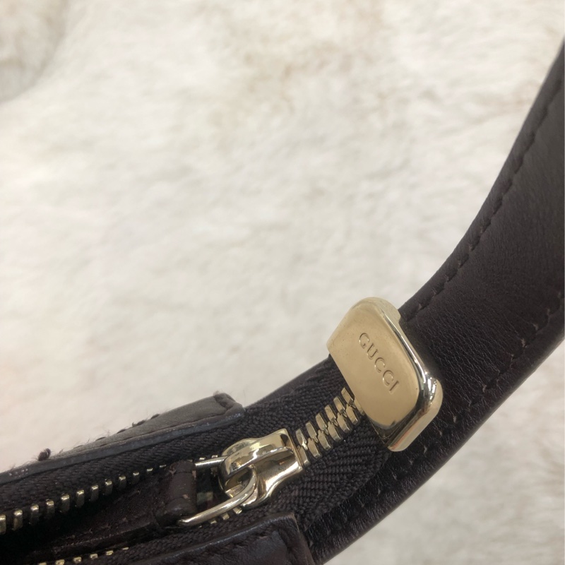 Gucci 啡色全皮小馬鞍 Hobo XC338-8