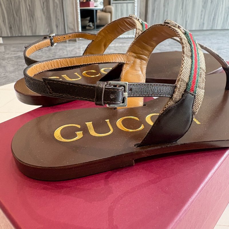 *SHIHNA名牌精品* GUCCI 女士互扣式G型網狀涼鞋 (女鞋/尺寸可訂購)-3