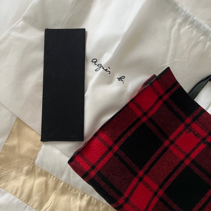 agens b.毛呢手提包 近全新-6