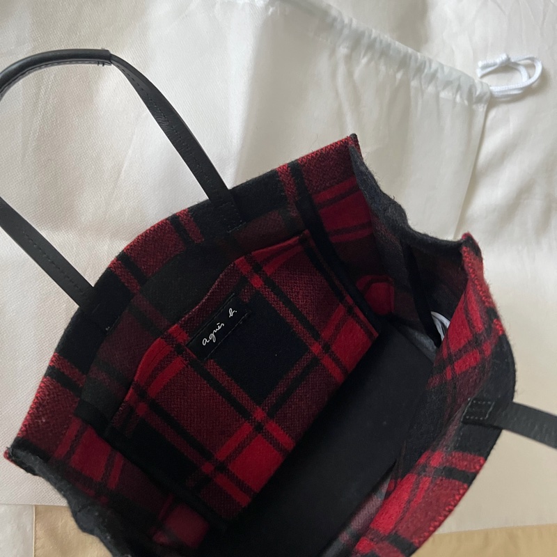 agens b.毛呢手提包 近全新-8