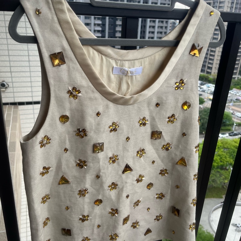 Chloe 全新亮晶晶寶石背心 正反黃寶石性感背心-1