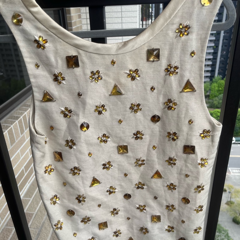 Chloe 全新亮晶晶寶石背心 正反黃寶石性感背心-8