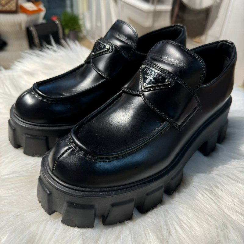 Prada Monolith拋光皮革樂福鞋-1