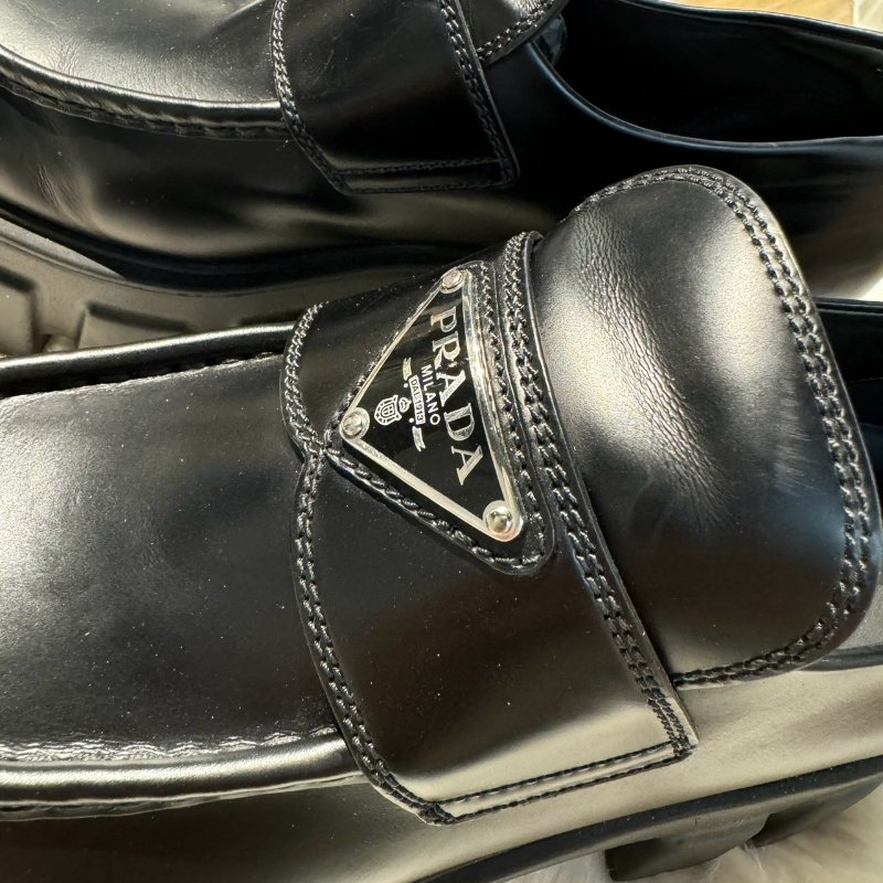 Prada Monolith拋光皮革樂福鞋-3