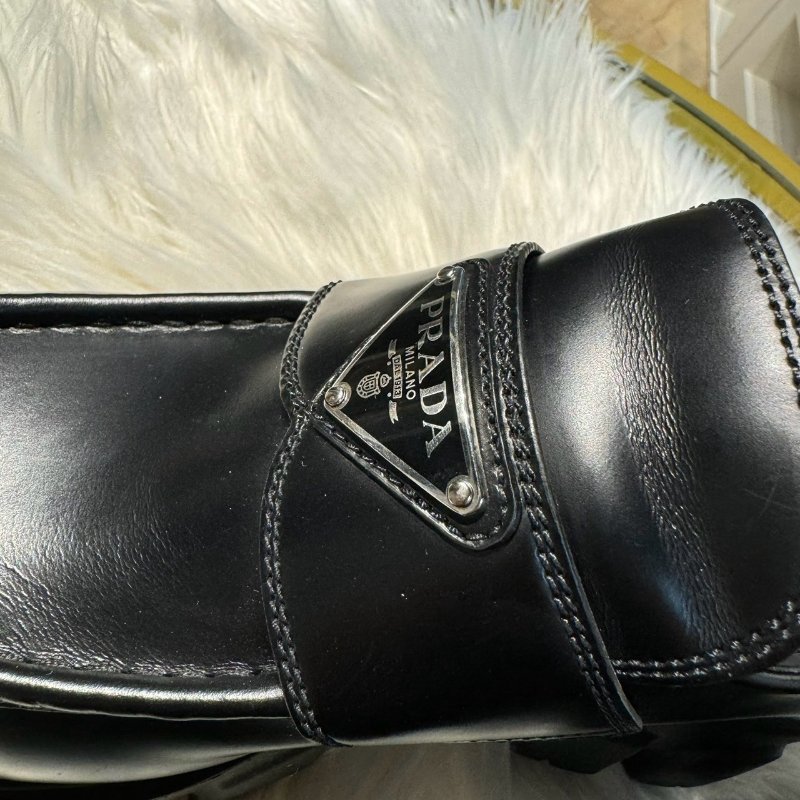 Prada Monolith拋光皮革樂福鞋-4