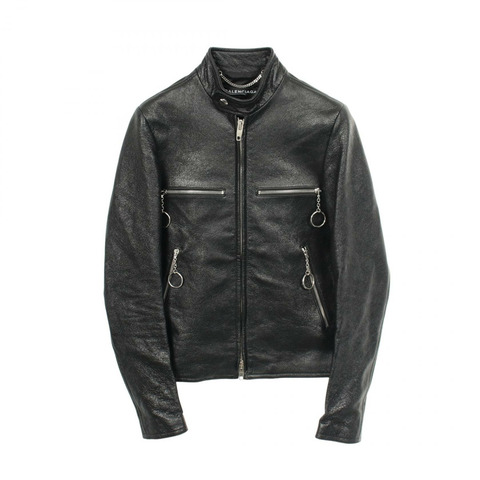 BALENCIAGA 單件 Riders 夾克 Blouson #44 黑色皮革二手男款
