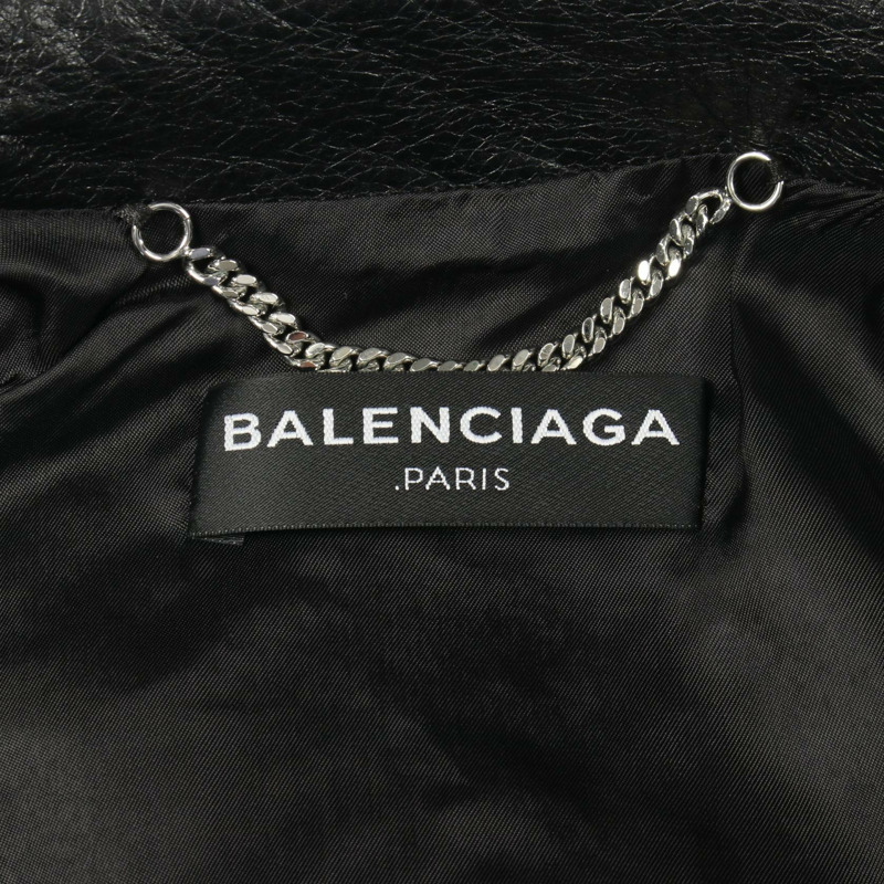 BALENCIAGA 單件 Riders 夾克 Blouson #44 黑色皮革二手男款-2