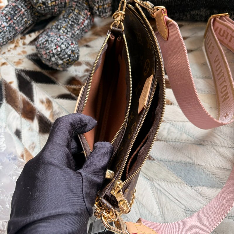 LV 原花紋三合一配件包 粉 晶片款-5