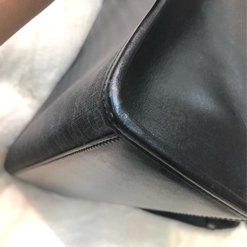 Gucci 黑色老花 PVC 大Tote 2Way 公事包 XC340-8