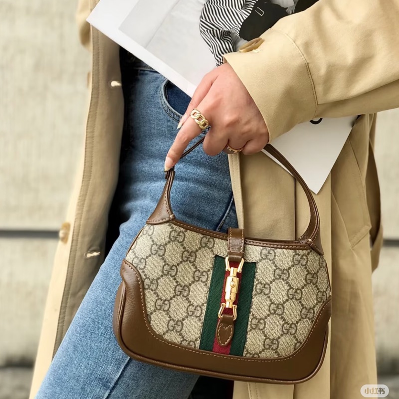 Gucci 古驰 99新 老花Jackie1961Mini手提斜挎包 尺寸19*13-2