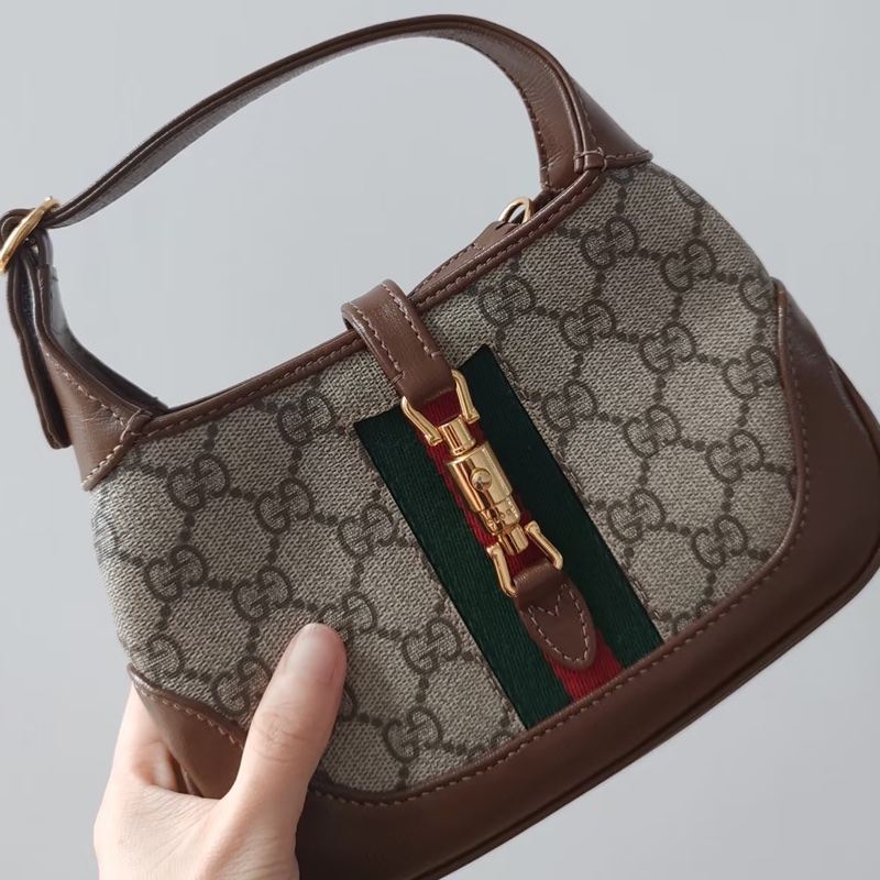 Gucci 古驰 99新 老花Jackie1961Mini手提斜挎包 尺寸19*13-3