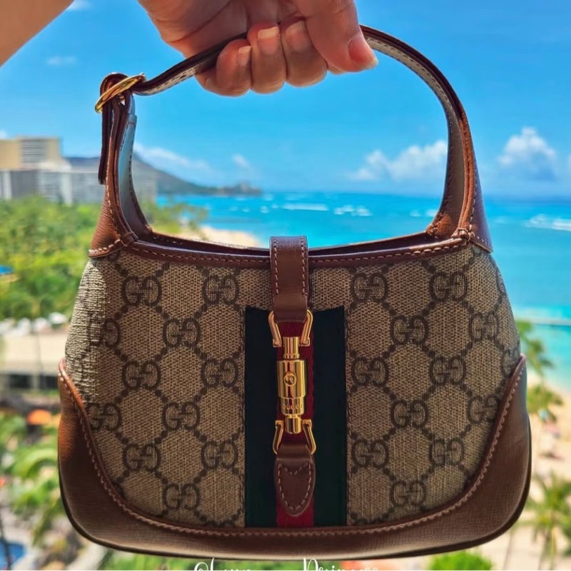 Gucci 古驰 99新 老花Jackie1961Mini手提斜挎包 尺寸19*13-4