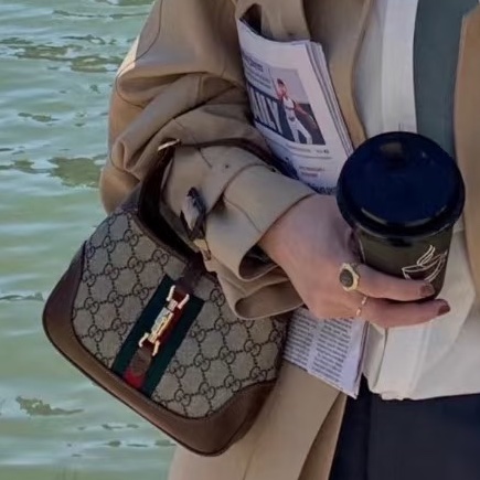 Gucci 古驰 99新 老花Jackie1961Mini手提斜挎包 尺寸19*13-5