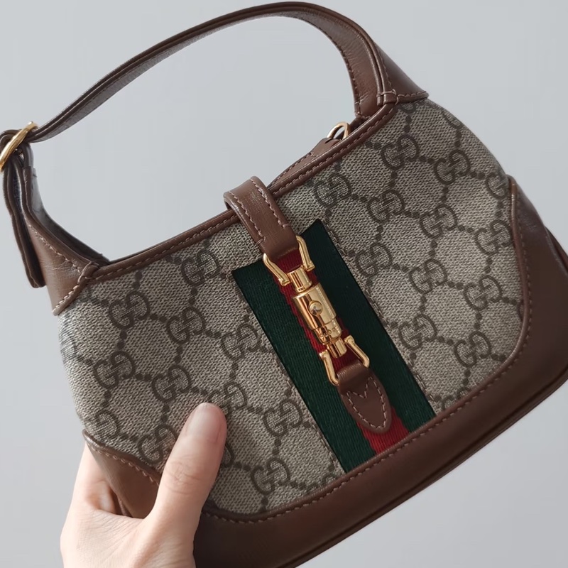 Gucci 古驰 99新 老花Jackie1961Mini手提斜挎包 尺寸19*13-19