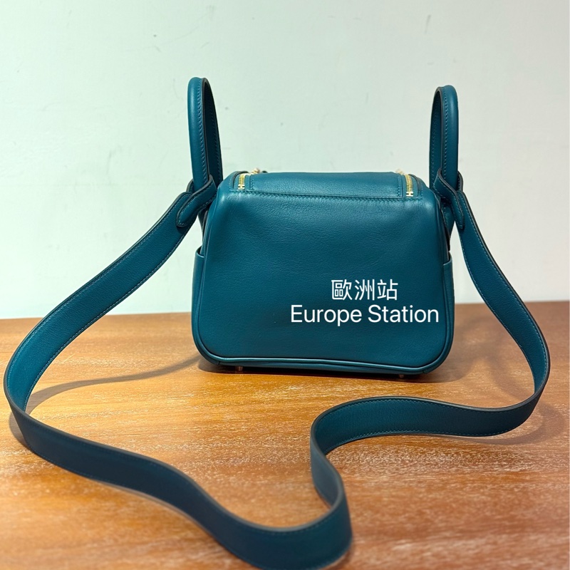 Hermès Mini Lindy，Vert Bosphore colour，金扣-4