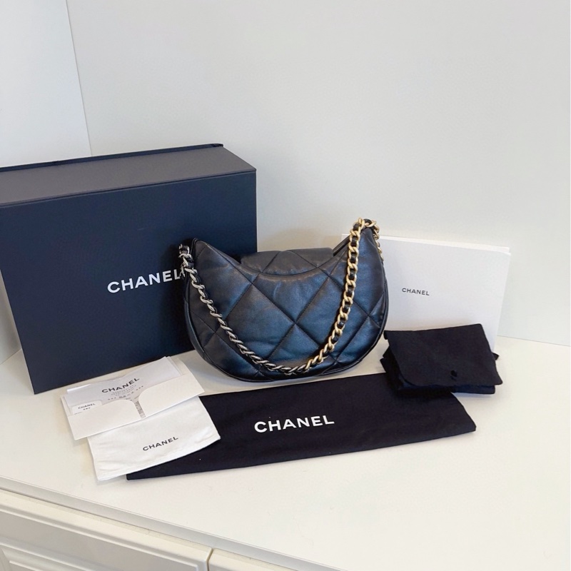 ✨Chanel 24C 19bag系列 hobo 閒置新全套 帶膜🖤-4