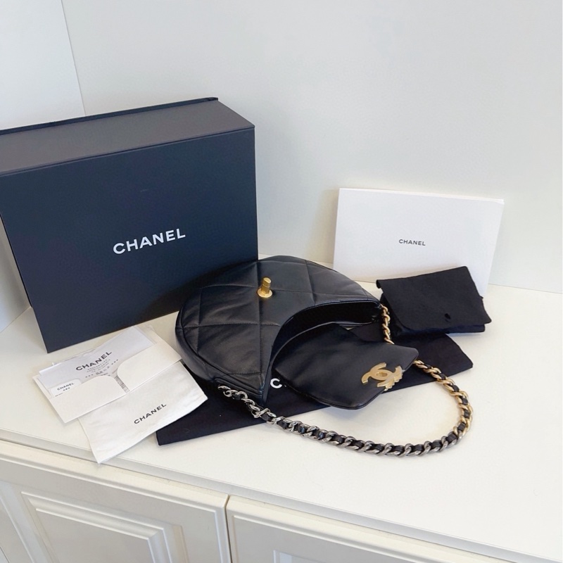 ✨Chanel 24C 19bag系列 hobo 閒置新全套 帶膜🖤-8